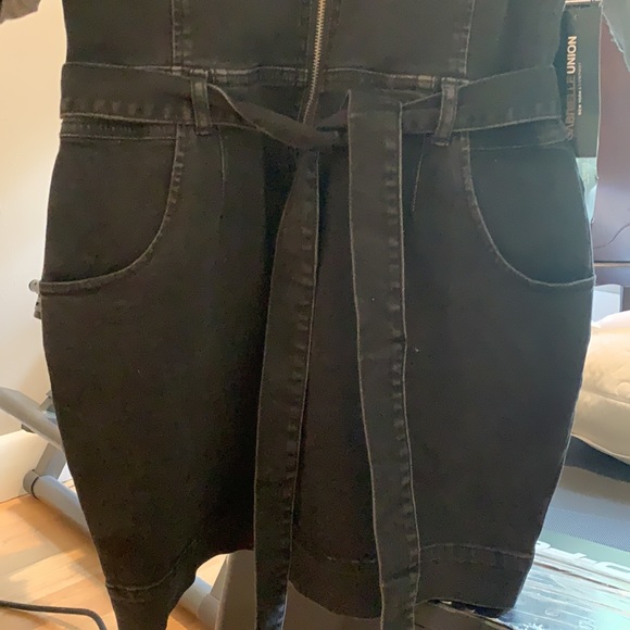 Brand New New York & Comp. Faded Thick Black Denim Dress Size S - Picture 3 of 5